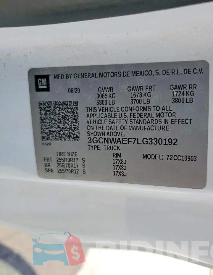 3GCNWAEF7LG330192 Photo# 12