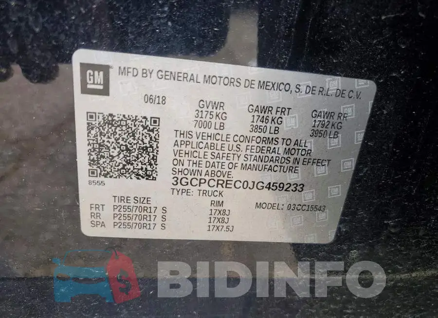 3GCPCREC0JG459233 Photo# 12