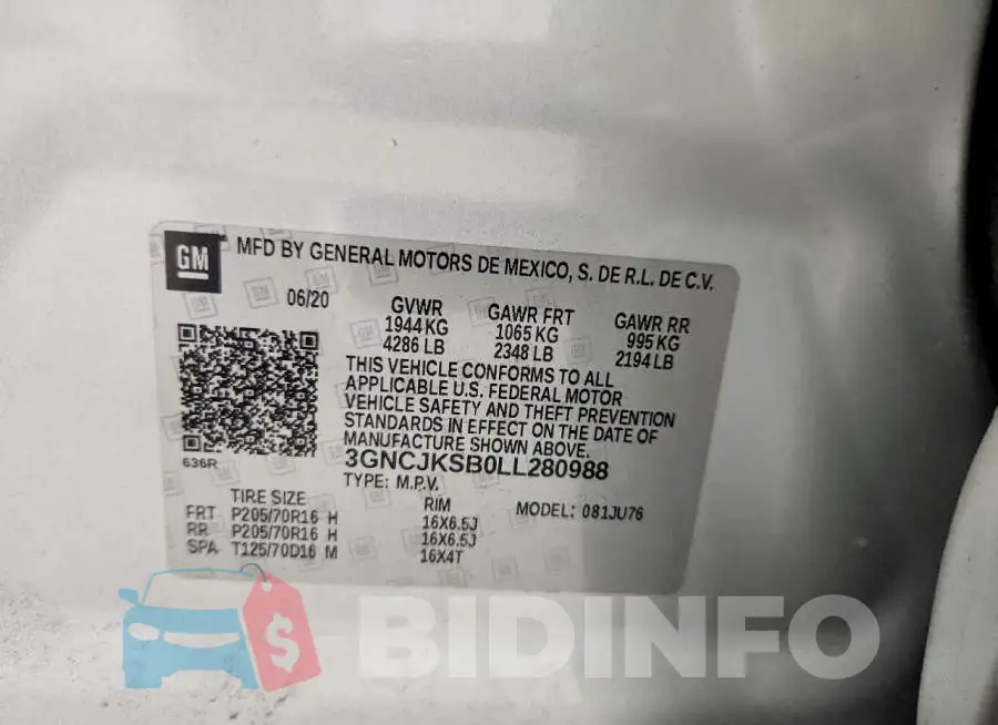 3GNCJKSB0LL280988 Photo# 13