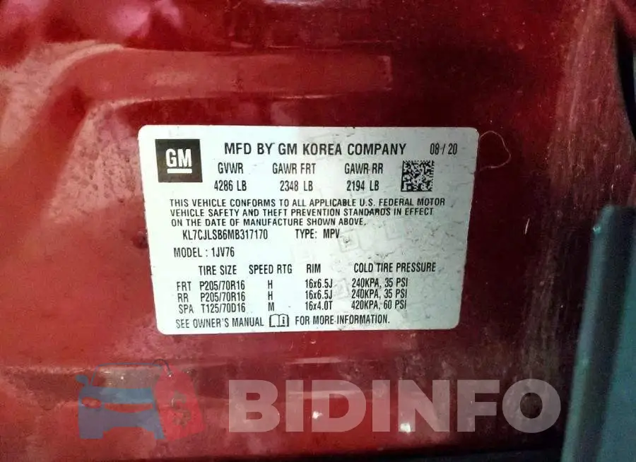 KL7CJLSB6MB317170 Photo# 14