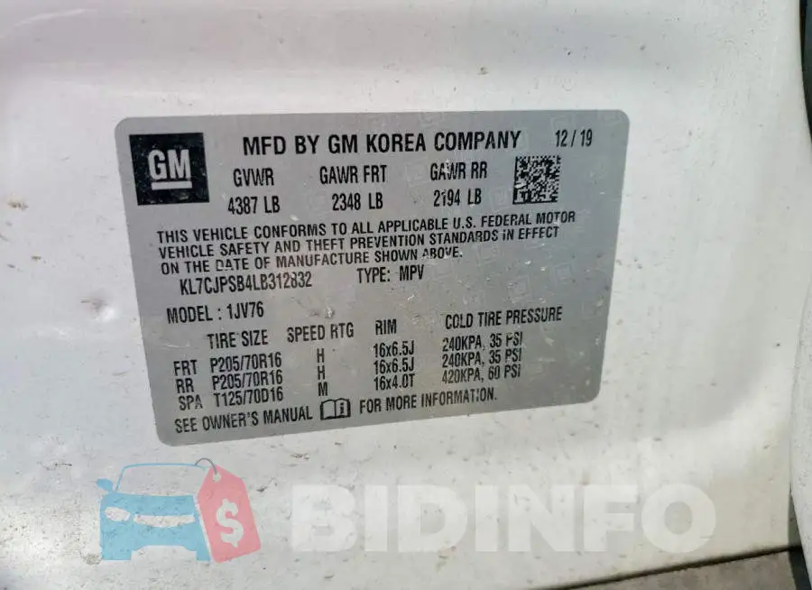 KL7CJPSB4LB312832 Photo# 13