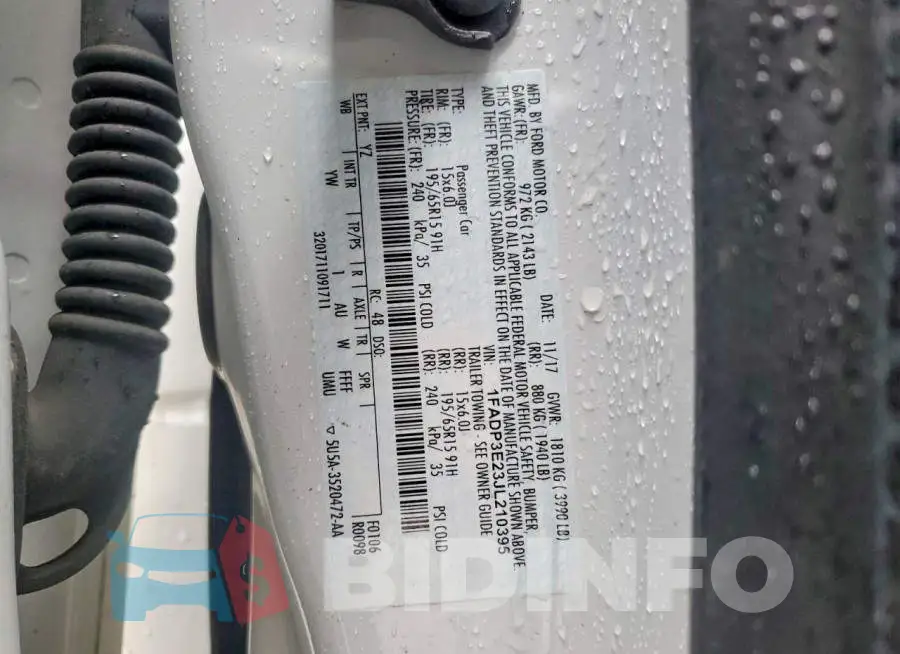 1FADP3E23JL210395 Photo# 11