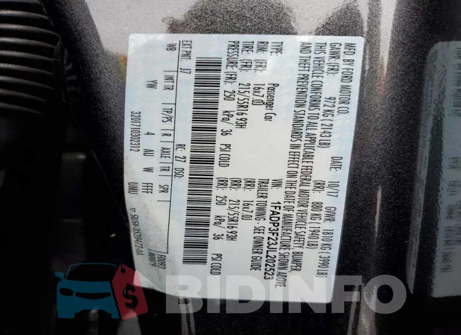 1FADP3F23JL202523 Photo# 12