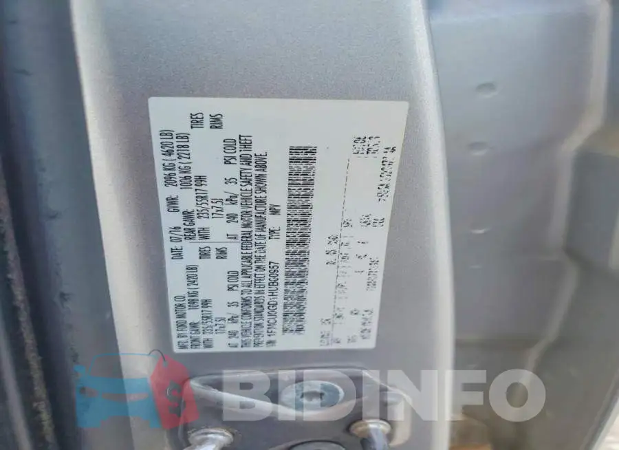 1FMCU0GD1HUB00957 Photo# 12