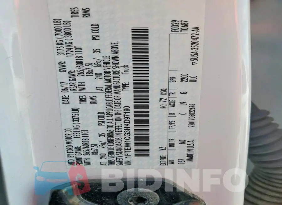 1FTEW1CG3HKD97190 Photo# 12