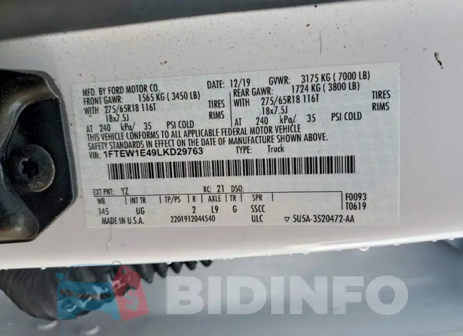 1FTEW1E49LKD29763 Photo# 12