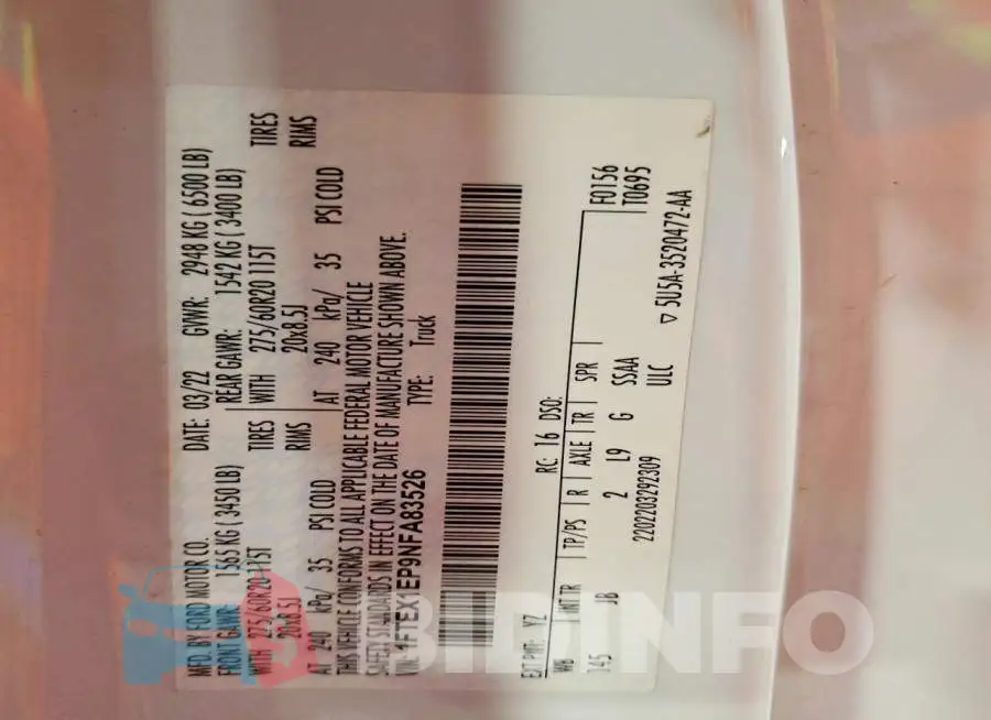 1FTEX1EP9NFA83526 Photo# 13