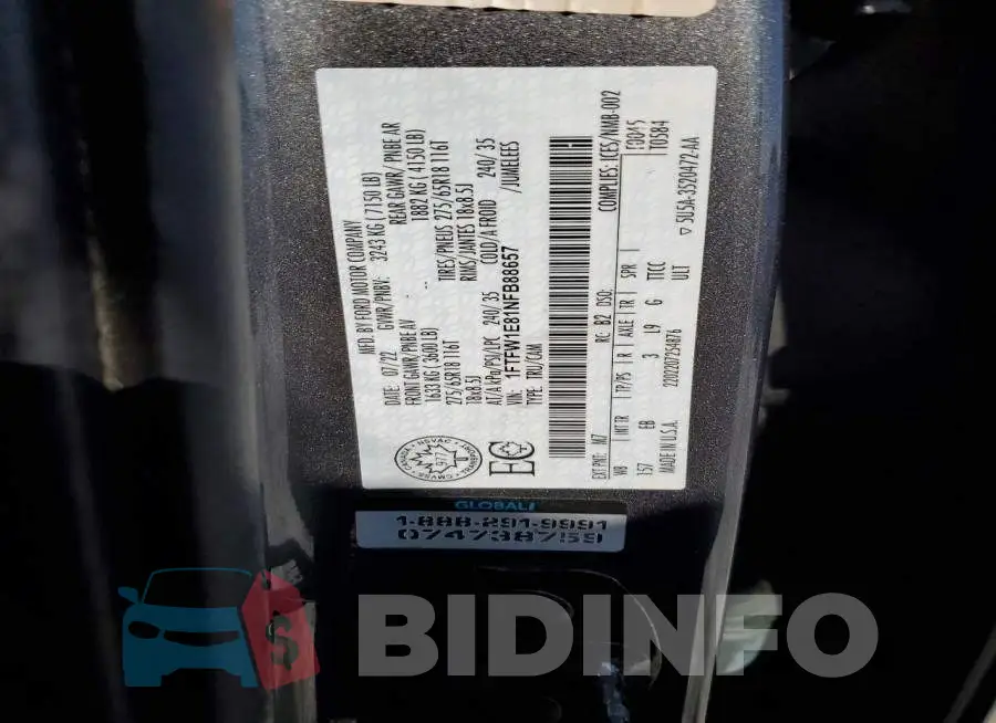 1FTFW1E81NFB88657 Photo# 12