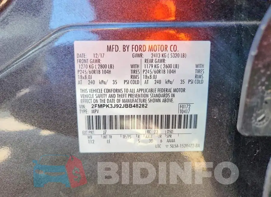 2FMPK3J92JBB48282 Photo# 13