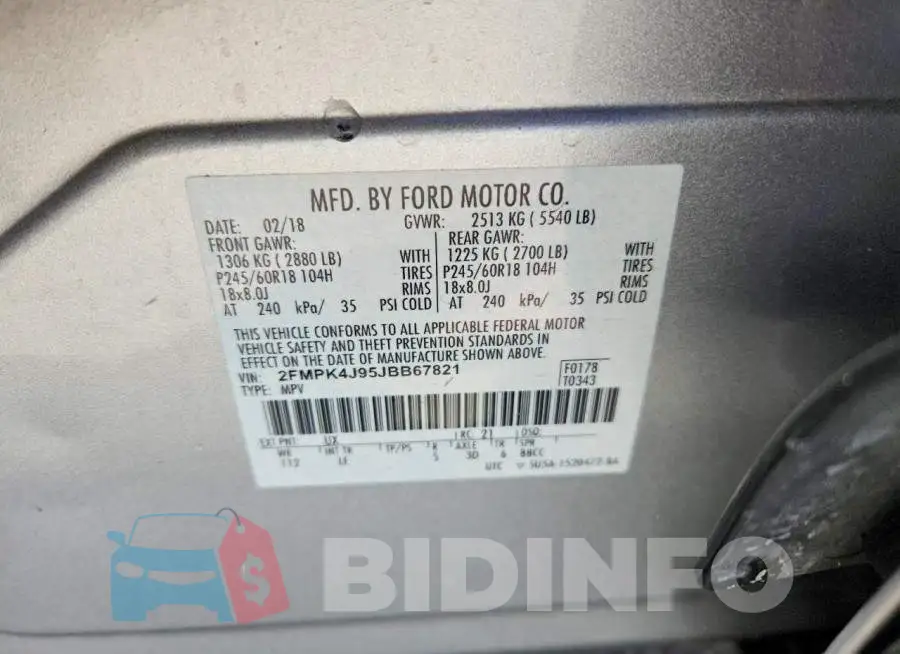 2FMPK4J95JBB67821 Photo# 12