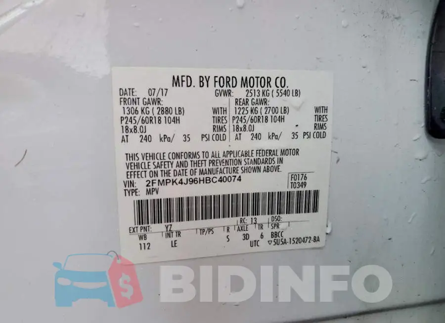 2FMPK4J96HBC40074 Photo# 13