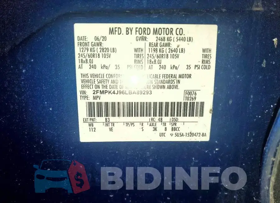 2FMPK4J96LBA89293 Photo# 14