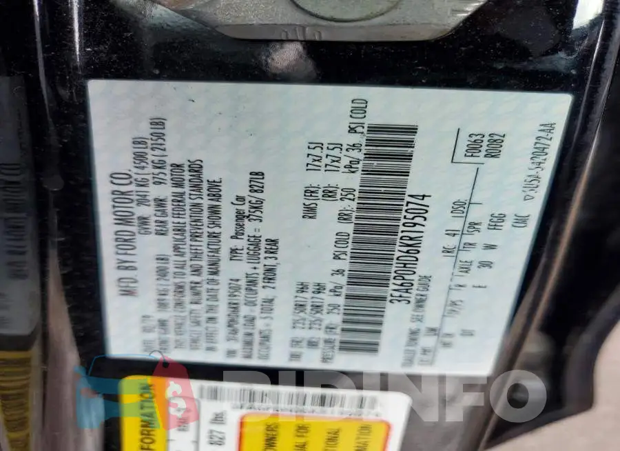 3FA6P0HD6KR195074 Photo# 12