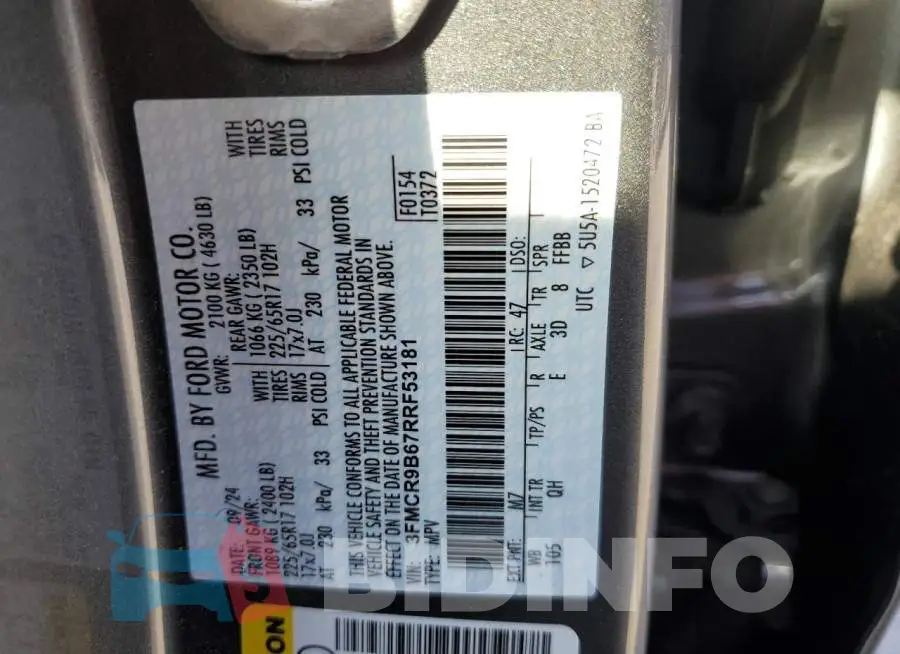 3FMCR9B67RRF53181 Photo# 13