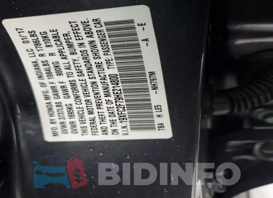 19XFC2F79HE214800 Photo# 12