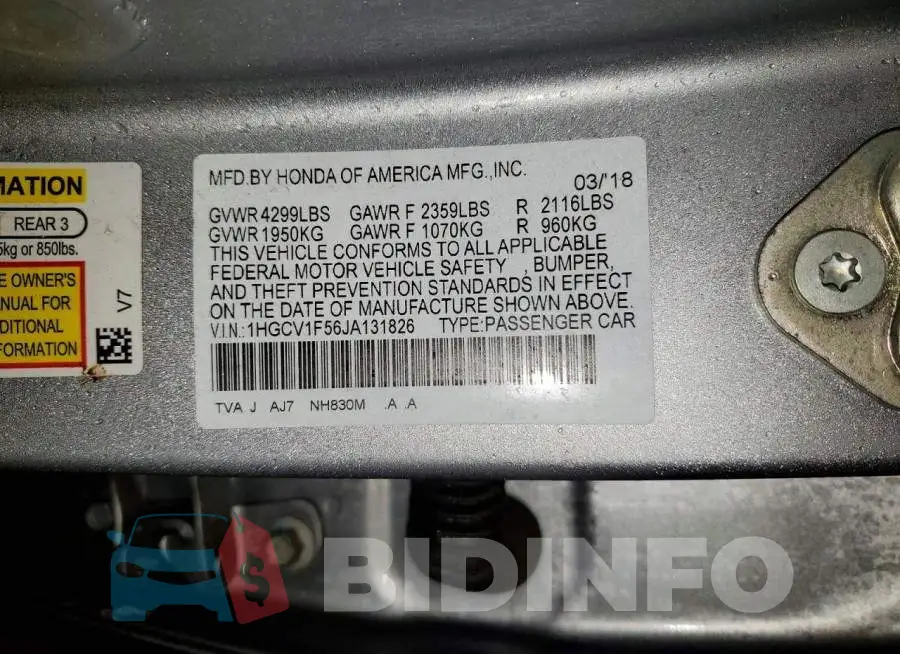 1HGCV1F56JA131826 Photo# 12