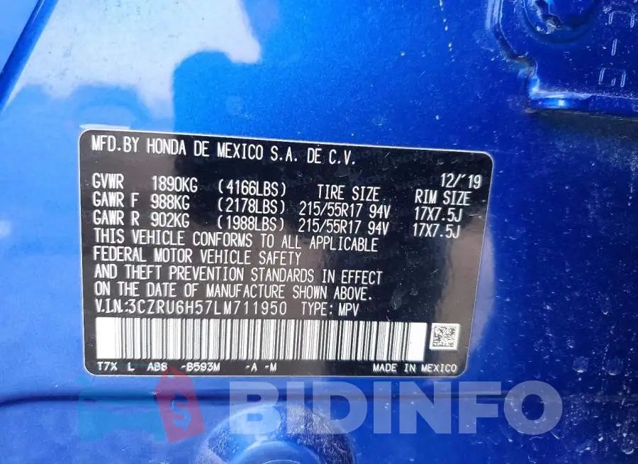 3CZRU6H57LM711950 Photo# 13