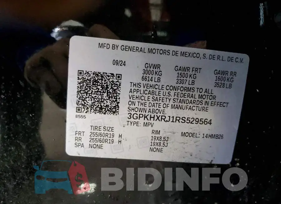 3GPKHXRJ1RS529564 Photo# 13