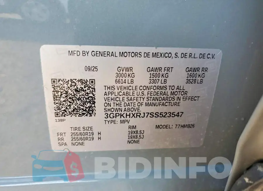 3GPKHXRJ7SS523547 Photo# 13
