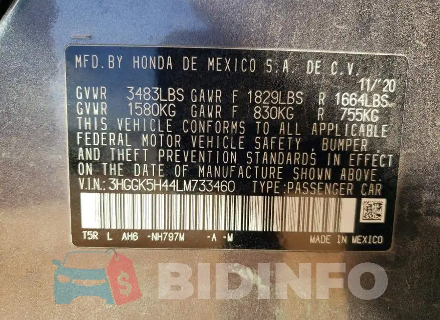 3HGGK5H44LM733460 Photo# 13