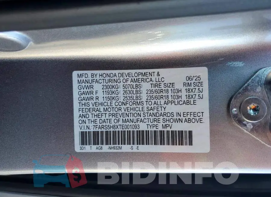 7FARS5H8XTE001093 Photo# 13