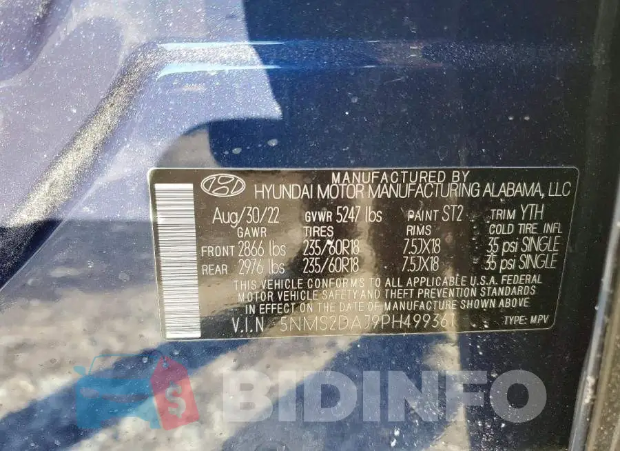 5NMS2DAJ9PH499361 Photo# 12