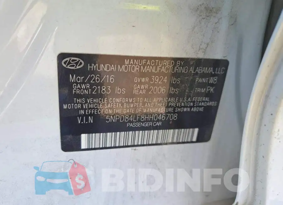 5NPD84LF8HH046708 Photo# 12