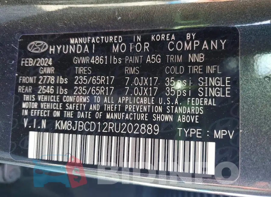 KM8JBCD12RU202889 Photo# 13