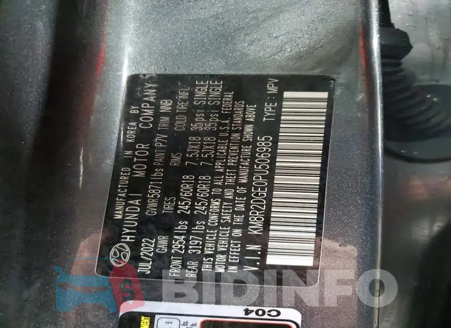KM8R2DGE0PU506985 Photo# 14