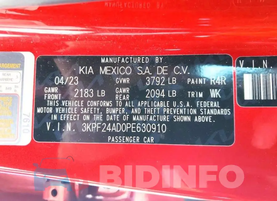 3KPF24AD0PE630910 Photo# 13