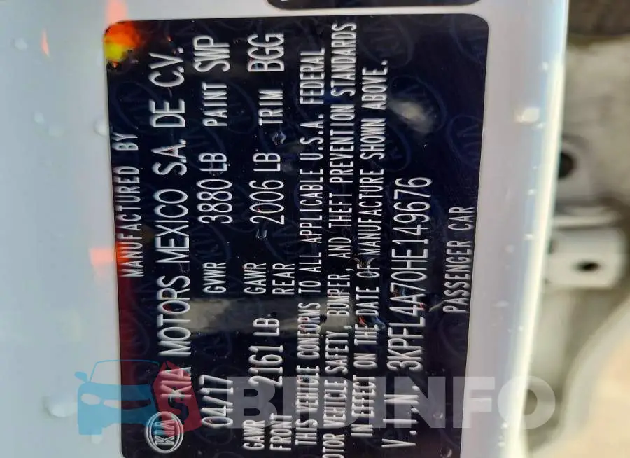3KPFL4A70HE149676 Photo# 13