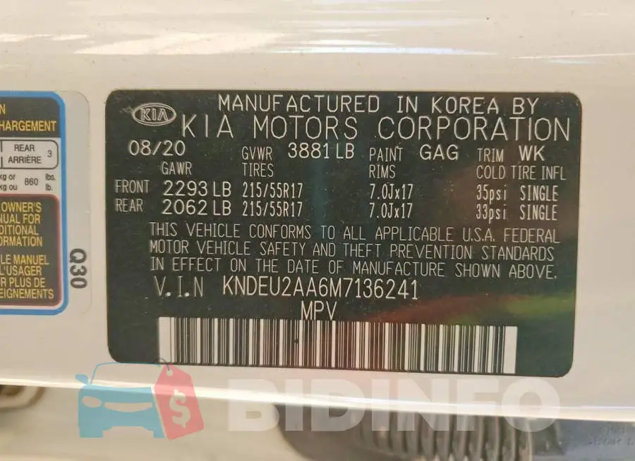 KNDEU2AA6M7136241 Photo# 12