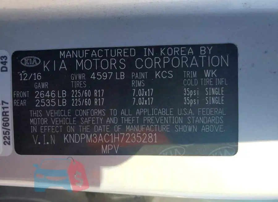 KNDPM3AC1H7235281 Photo# 12