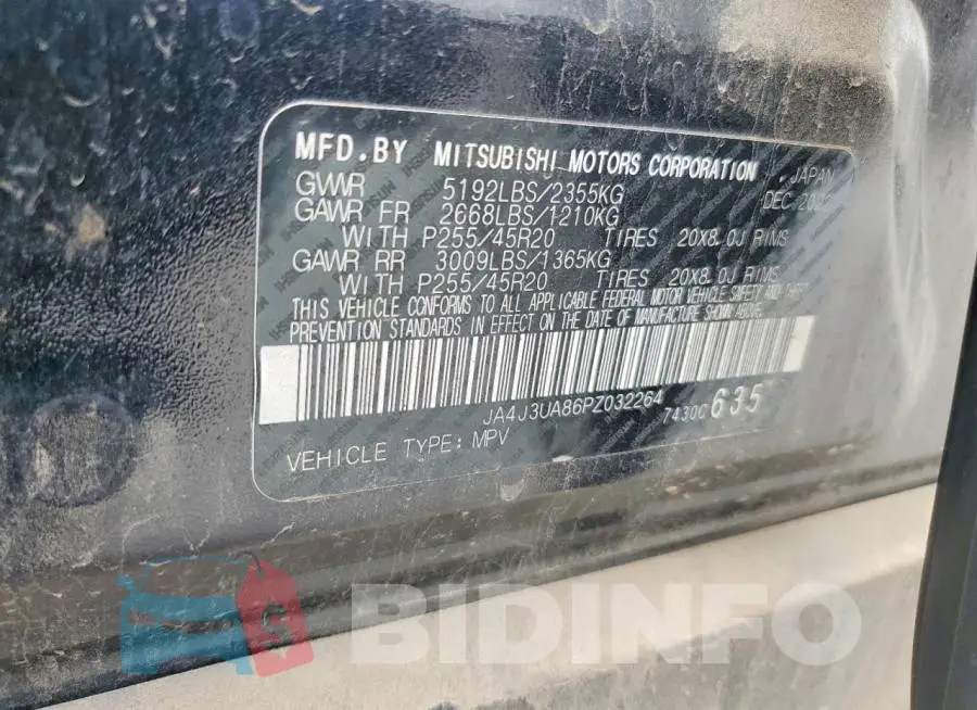 JA4J3UA86PZ032264 Photo# 12
