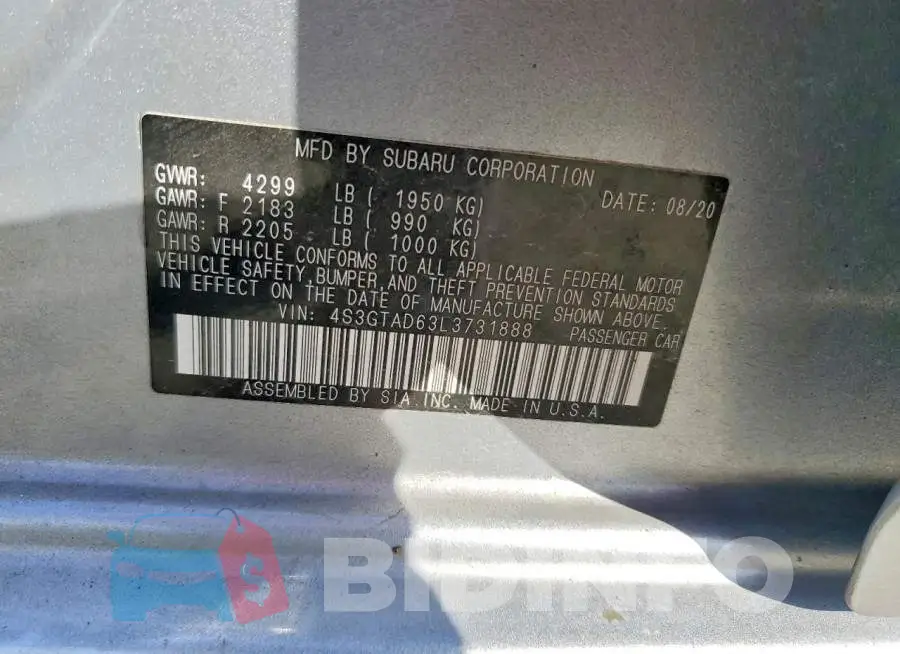 4S3GTAD63L3731888 Photo# 13