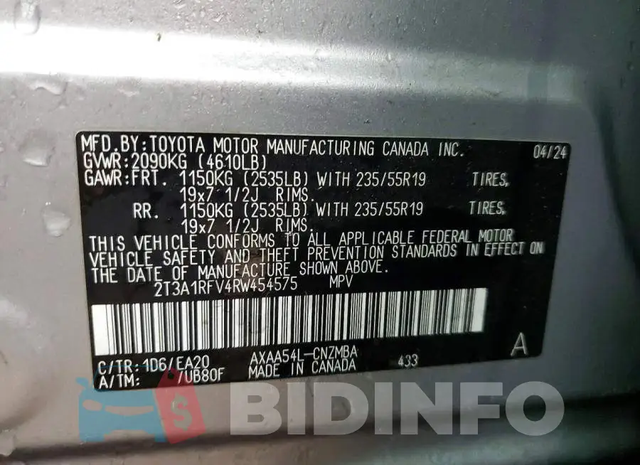 2T3A1RFV4RW454575 Photo# 13