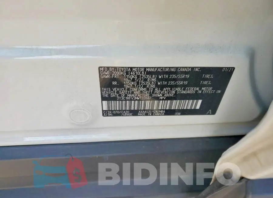 2T3C1RFV3MW132687 Photo# 13