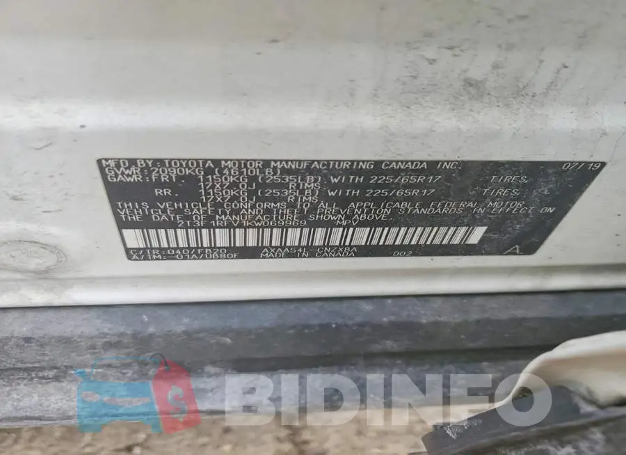 2T3F1RFV1KW069969 Photo# 13