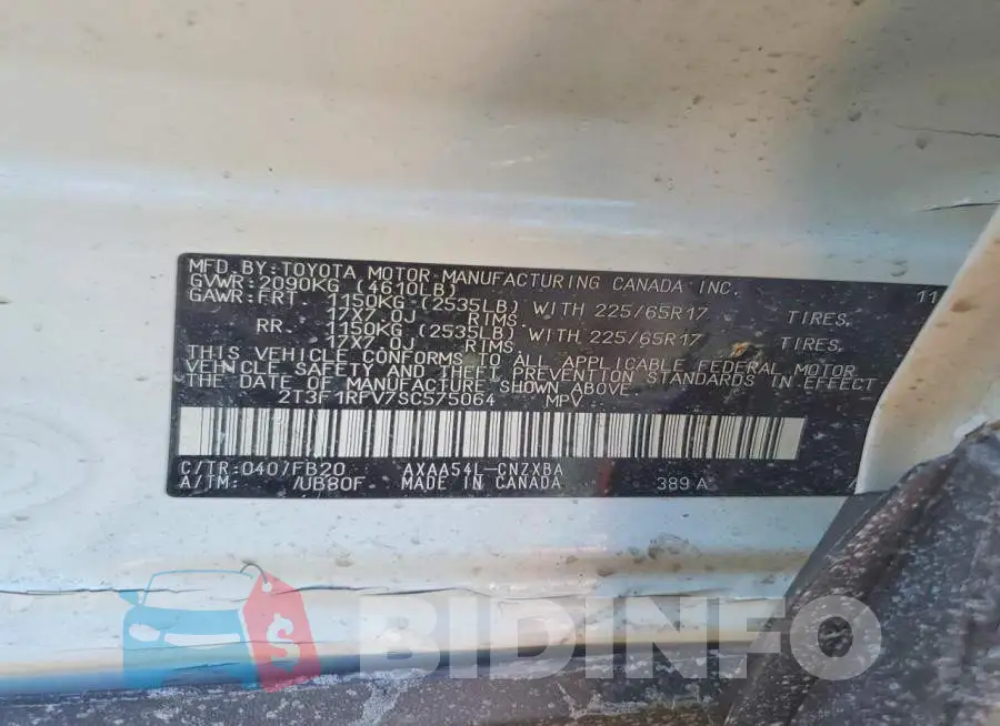 2T3F1RFV7SC575064 Photo# 12