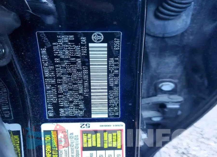 4T1B11HK4JU618817 Photo# 12