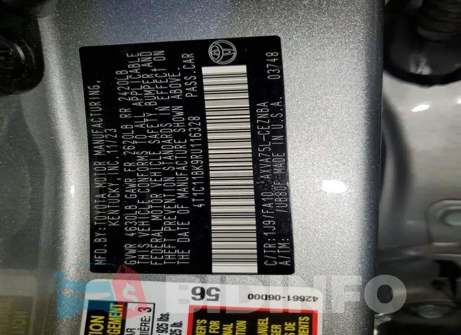 4T1C11BK9RU116328 Photo# 13
