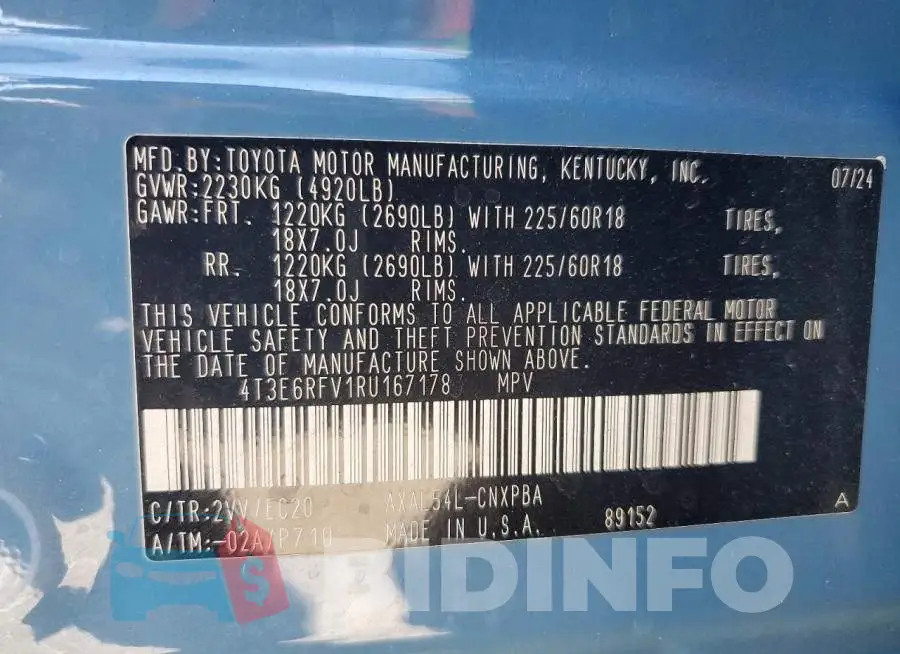 4T3E6RFV1RU167178 Photo# 14