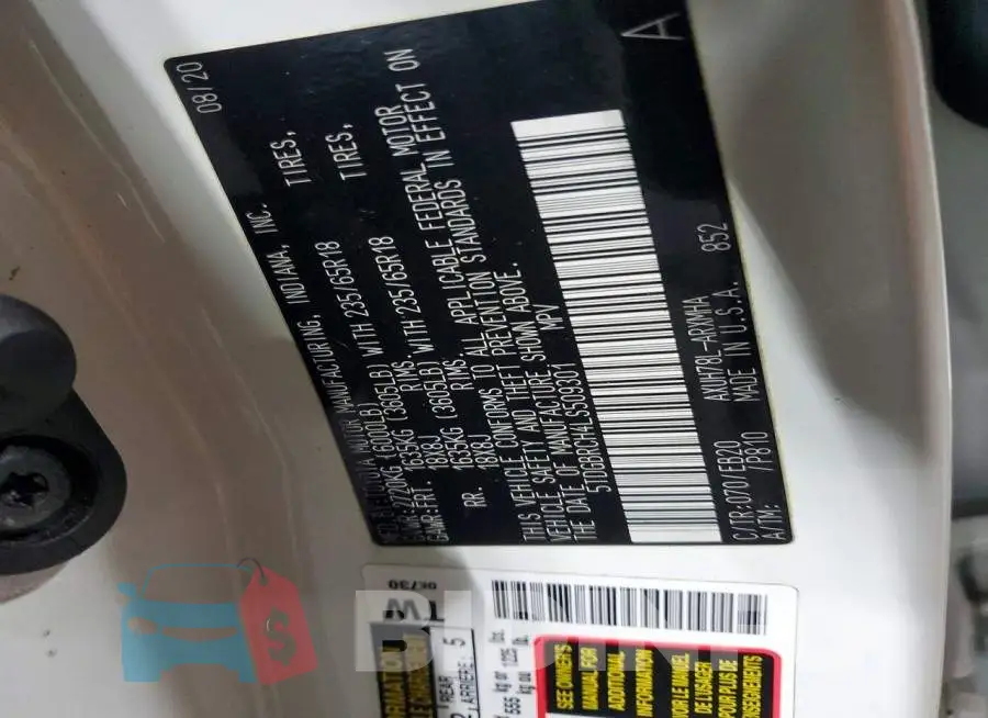 5TDGBRCH4LS509301 Photo# 13