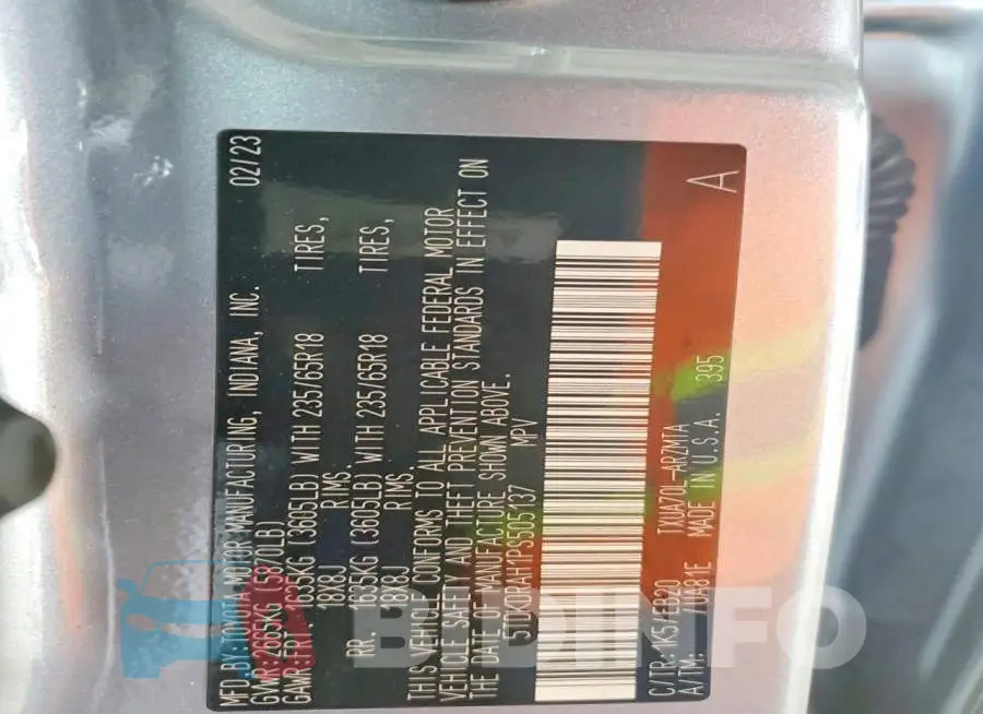 5TDKDRAH1PS505137 Photo# 13
