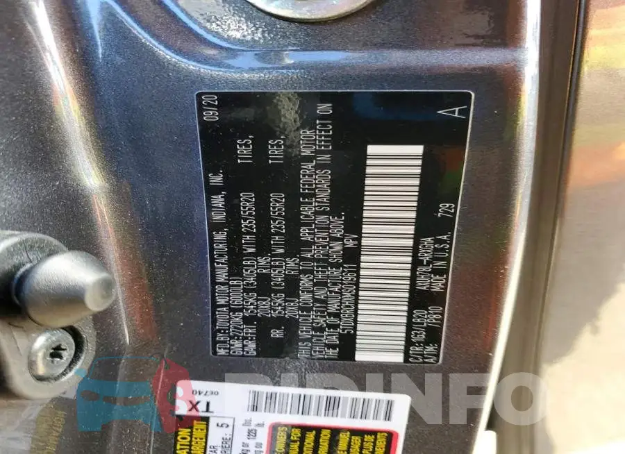 5TDXBRCHXMS019611 Photo# 13