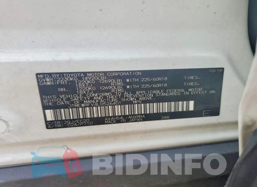 JTMEWRFV4LD526401 Photo# 12