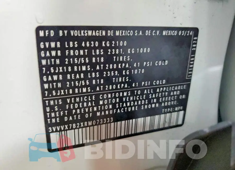 3VVVX7B2XRM073333 Photo# 12