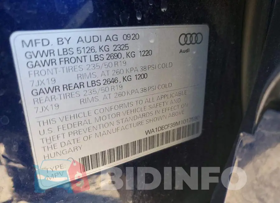 WA1DECF39M1017590 Photo# 14