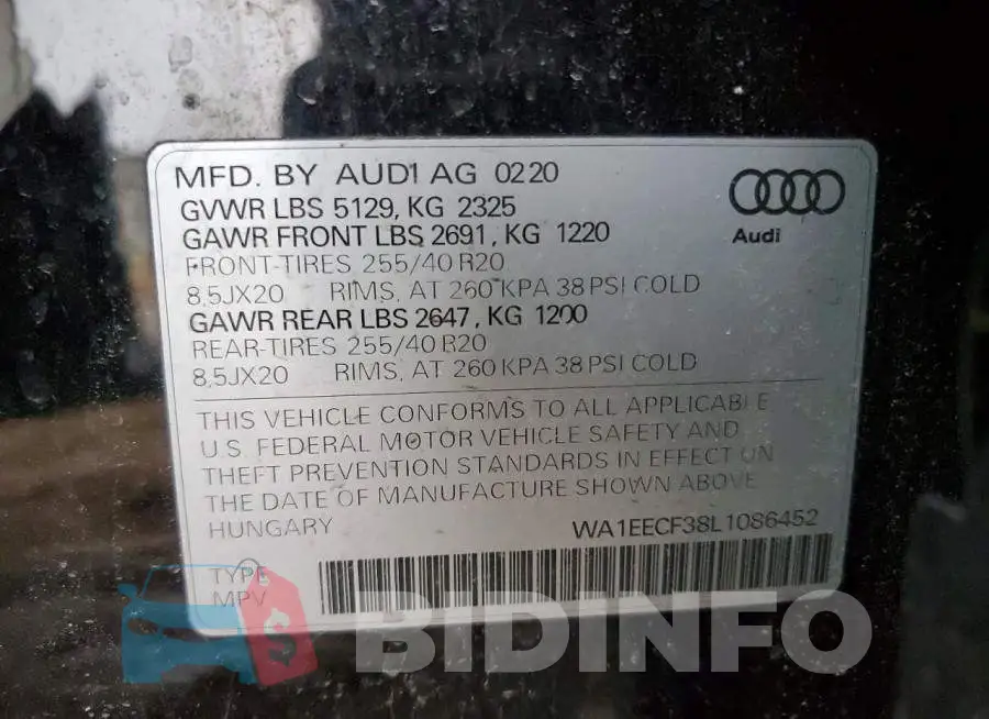 WA1EECF38L1086452 Photo# 12