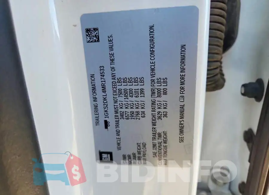 1GKS2DKL4MR174533 Photo# 13